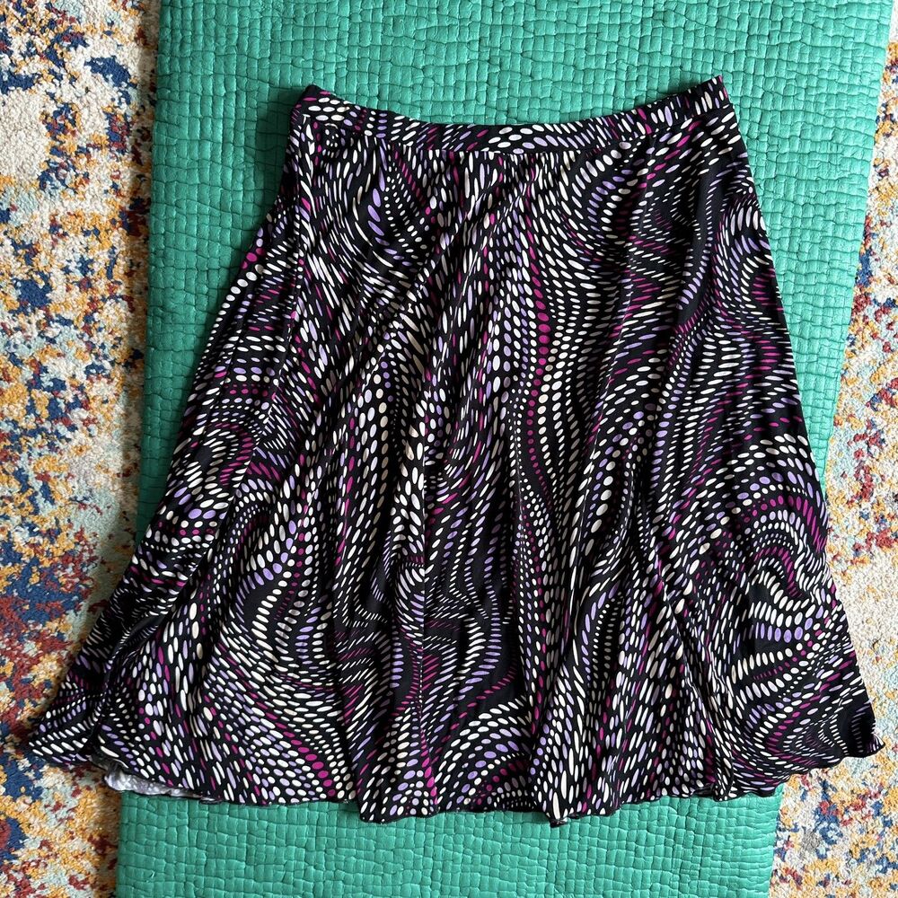Vintage Y2K Geometric Print Midi Skirt 90s Retro Indie Maximalist Art USA Large
